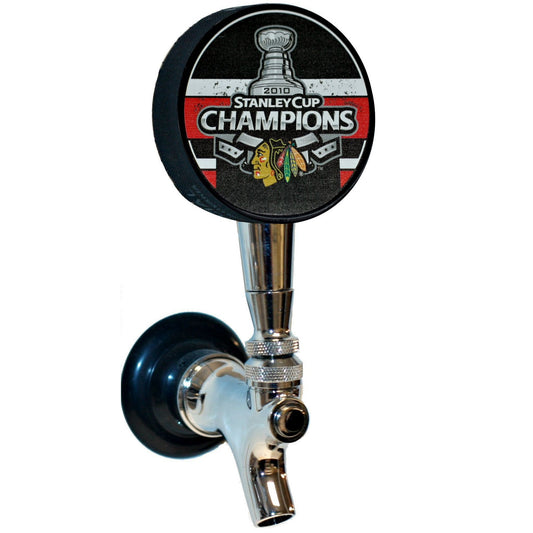 Chicago Blackhawks 2010 Stanley Cup Champions Hockey Puck Beer Tap Handle