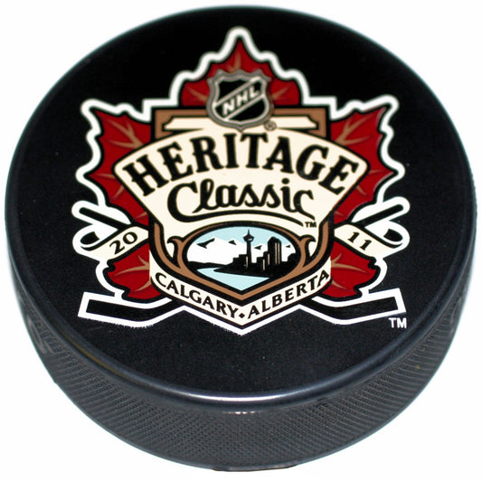 2011 NHL Heritage Classic Souvenir Style Collectible Hockey Puck -Montreal Canadiens vs Calgary Flames-
