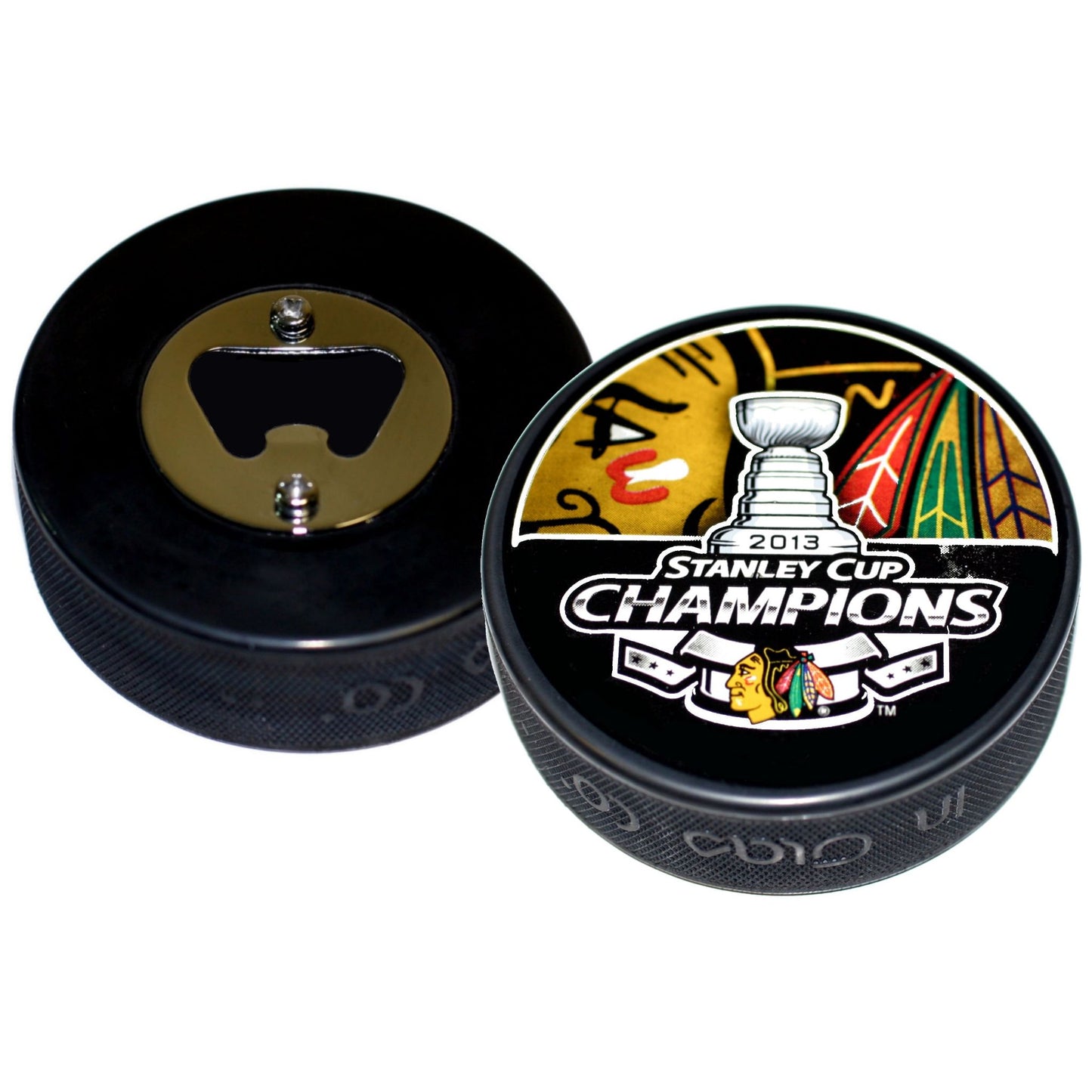 Chicago Blackhawks 2013 Stanley Cup Champions Hockey Puck Bottle Opener