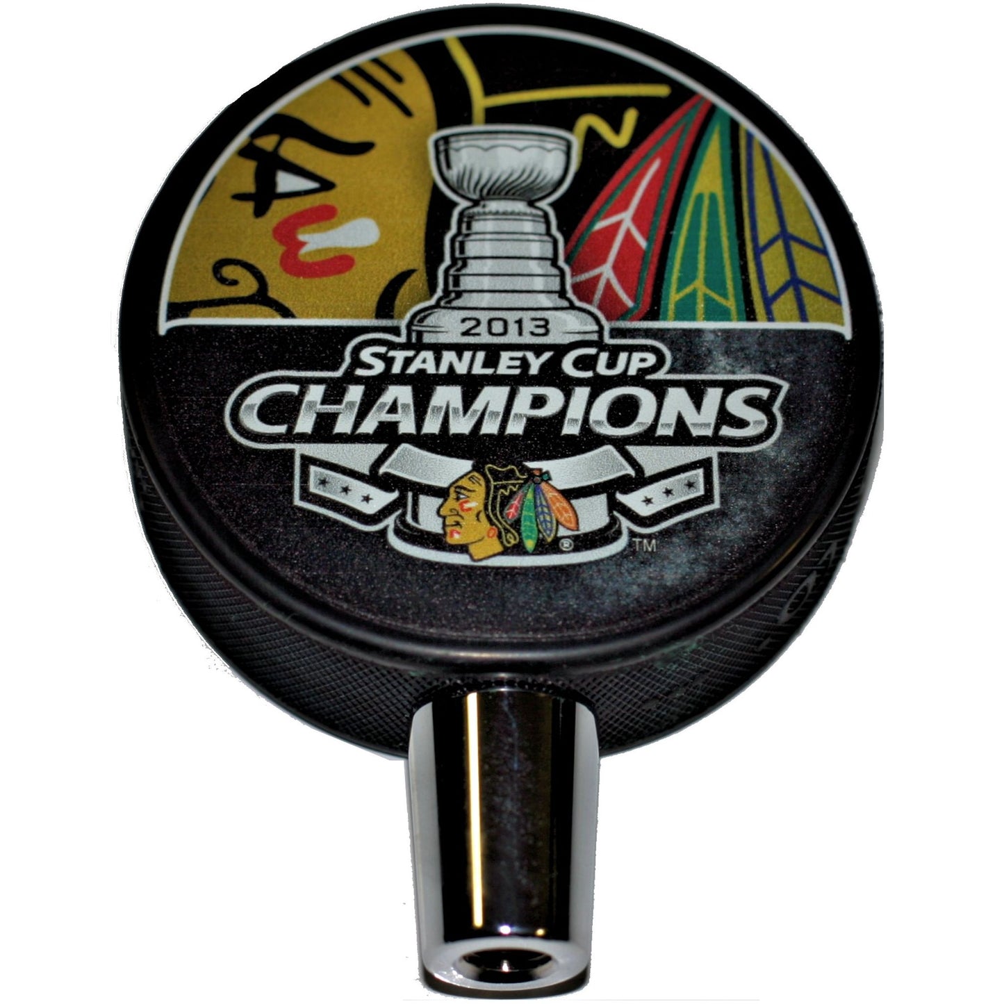 Chicago Blackhawks 2013 Stanley Cup Champions Hockey Puck Beer Tap Handle