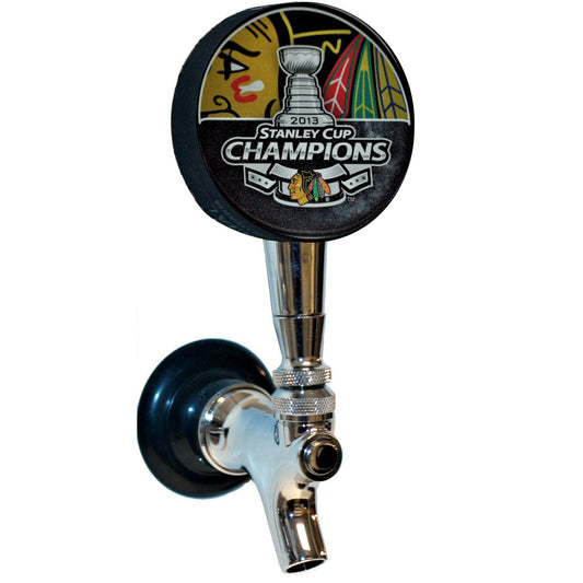 Chicago Blackhawks 2013 Stanley Cup Champions Hockey Puck Beer Tap Handle