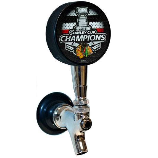 Chicago Blackhawks 2015 Stanley Cup Champions Hockey Puck Beer Tap Handle