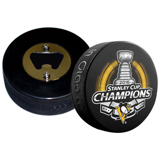 Pittsburgh Penguins 2016 Stanley Cup Champions Hockey Puck Bottle Opener