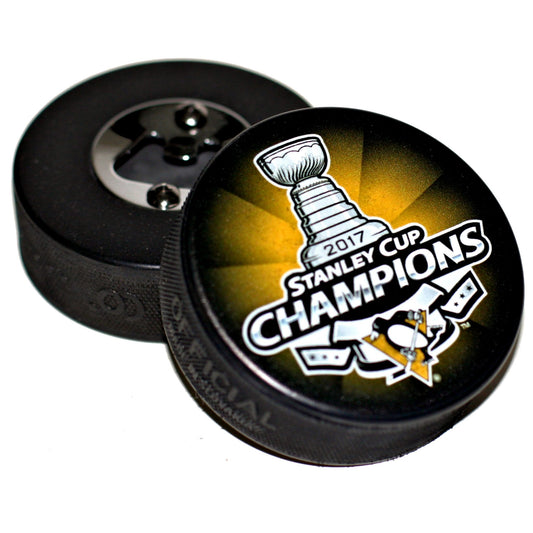 Pittsburgh Penguins 2017 Stanley Cup Champions Hockey Puck Bottle Opener