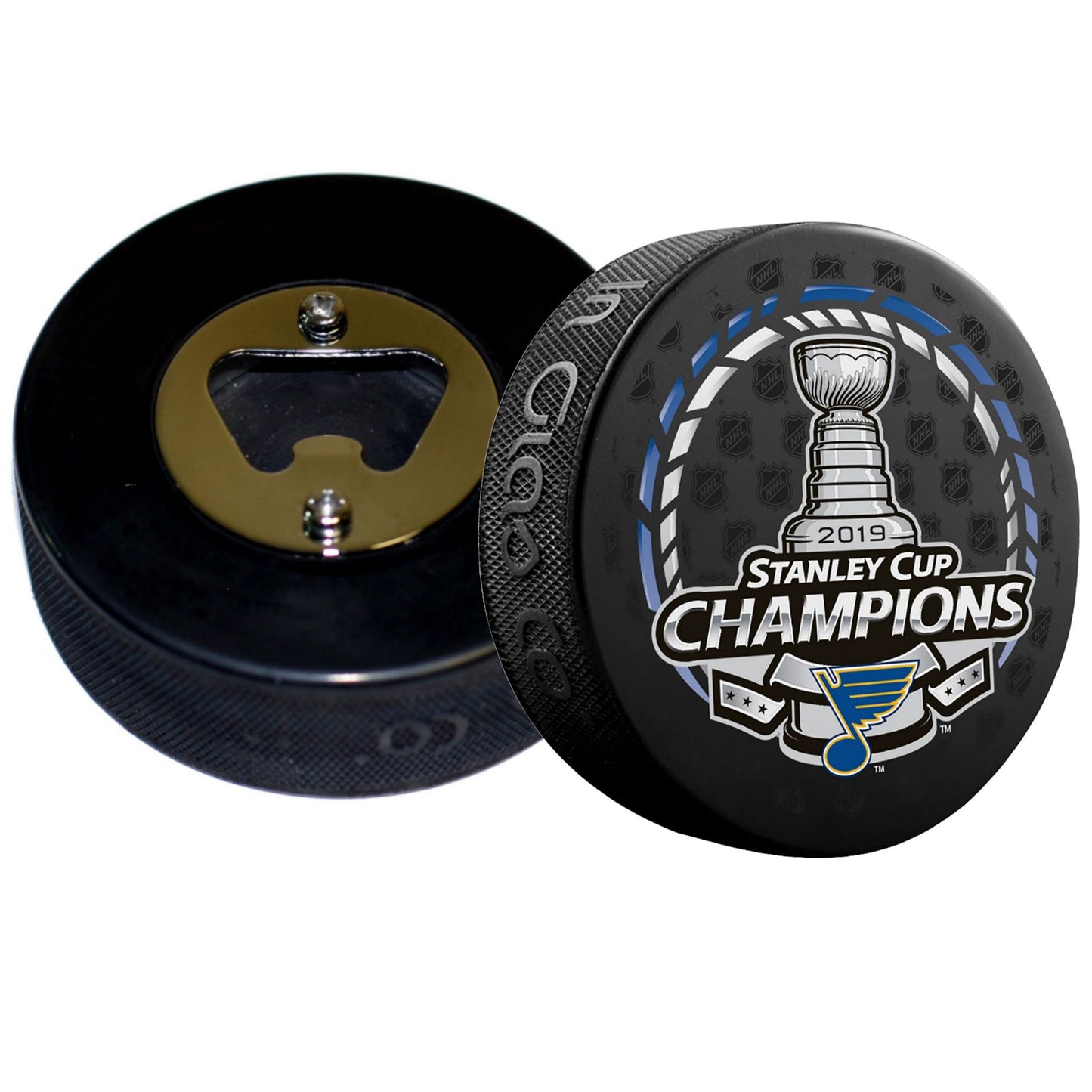 St. Louis Blues 2019 Stanley Cup Champions Hockey Puck Bottle Opener