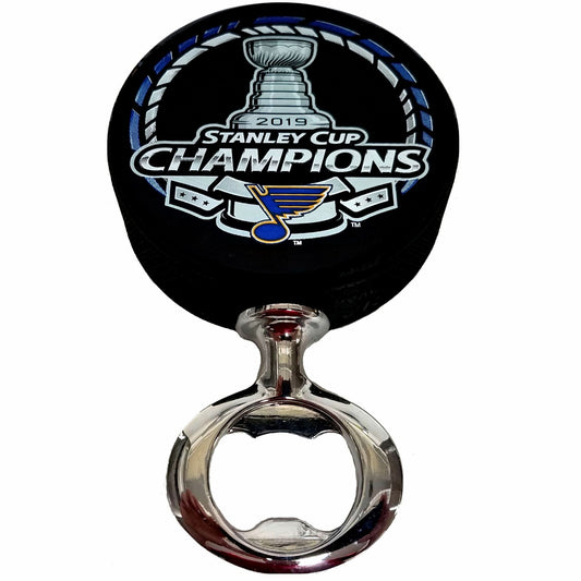 St Louis Blues 2019 Stanley Cup Champions FULCRUM Series Hockey Puck Bottle Opener