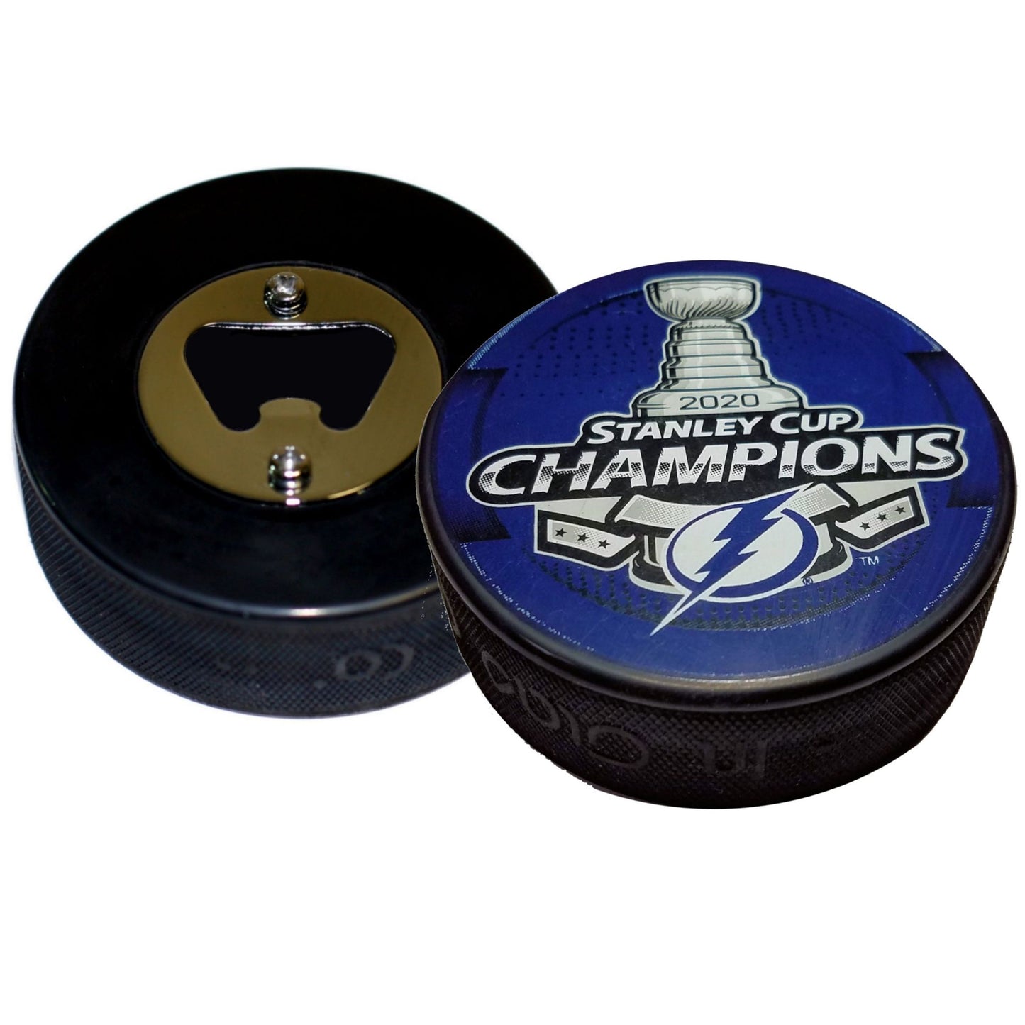 Tampa Bay Lightning 2020 Stanley Cup Champions Hockey Puck Bottle Opener