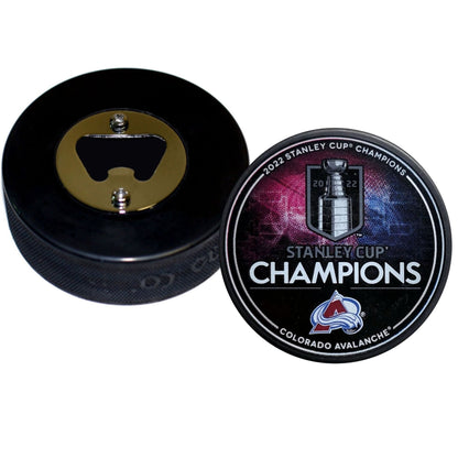Colorado Avalanche 2022 Stanley Cup Champions Hockey Puck Bottle Opener