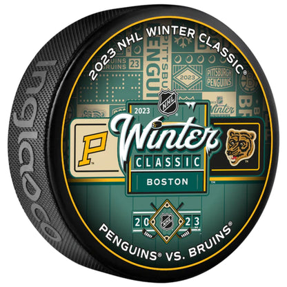 2023 NHL Winter Classic Dueling Collectible Hockey Puck -Pittsburgh Penguins vs the Boston Bruins-