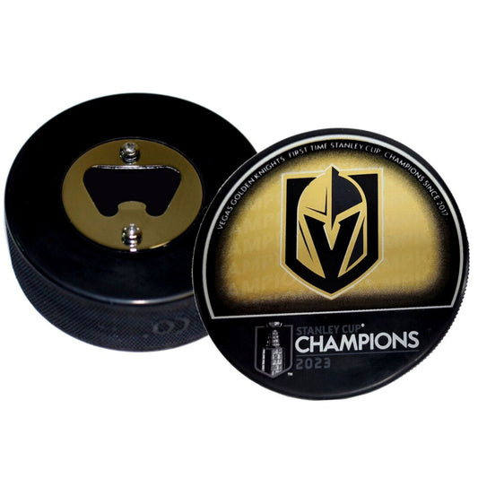 Vegas Golden Knights 2023 Stanley Cup Champions Hockey Puck Bottle Opener