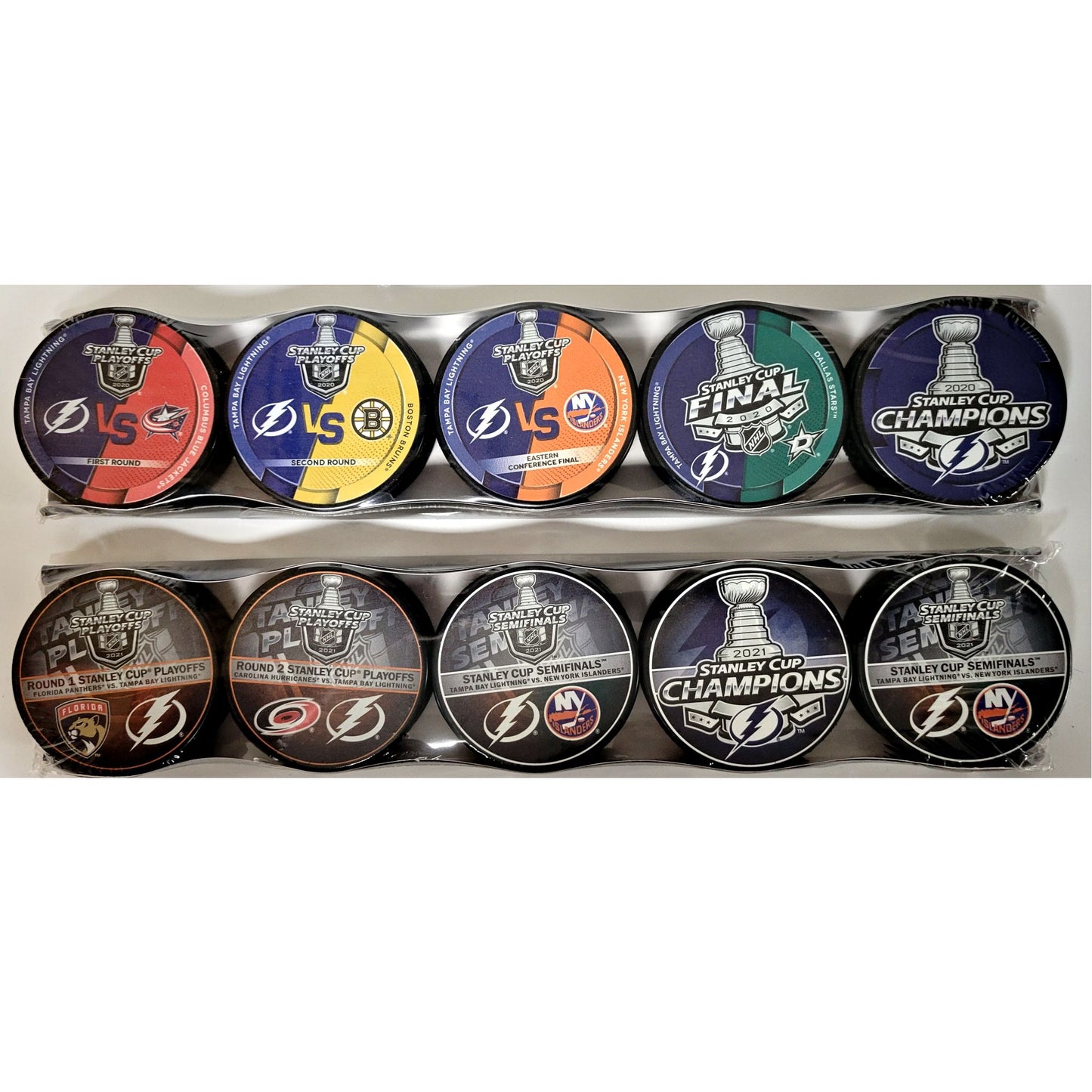 Tampa Bay Lightning Stanley Cup Champions Collectible Hockey Puck Sets Of 5