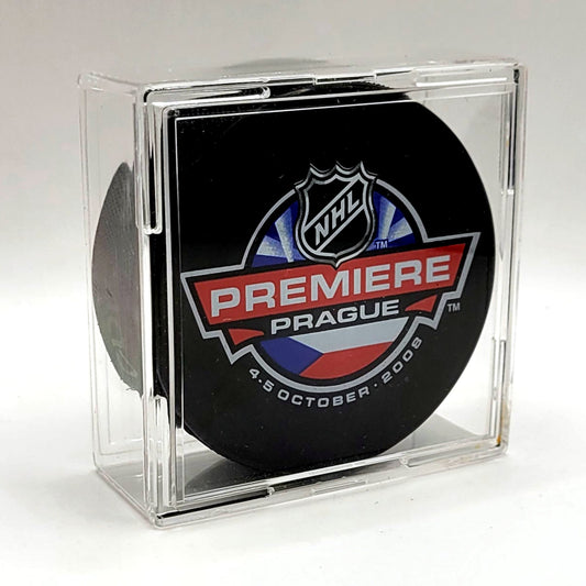 2008 NHL Premiere Series Prague Souvenir Collectible Hockey Puck In Case