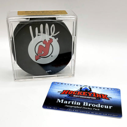 New Jersey Devils Martin Brodeur Autographed Hockey Puck With COA