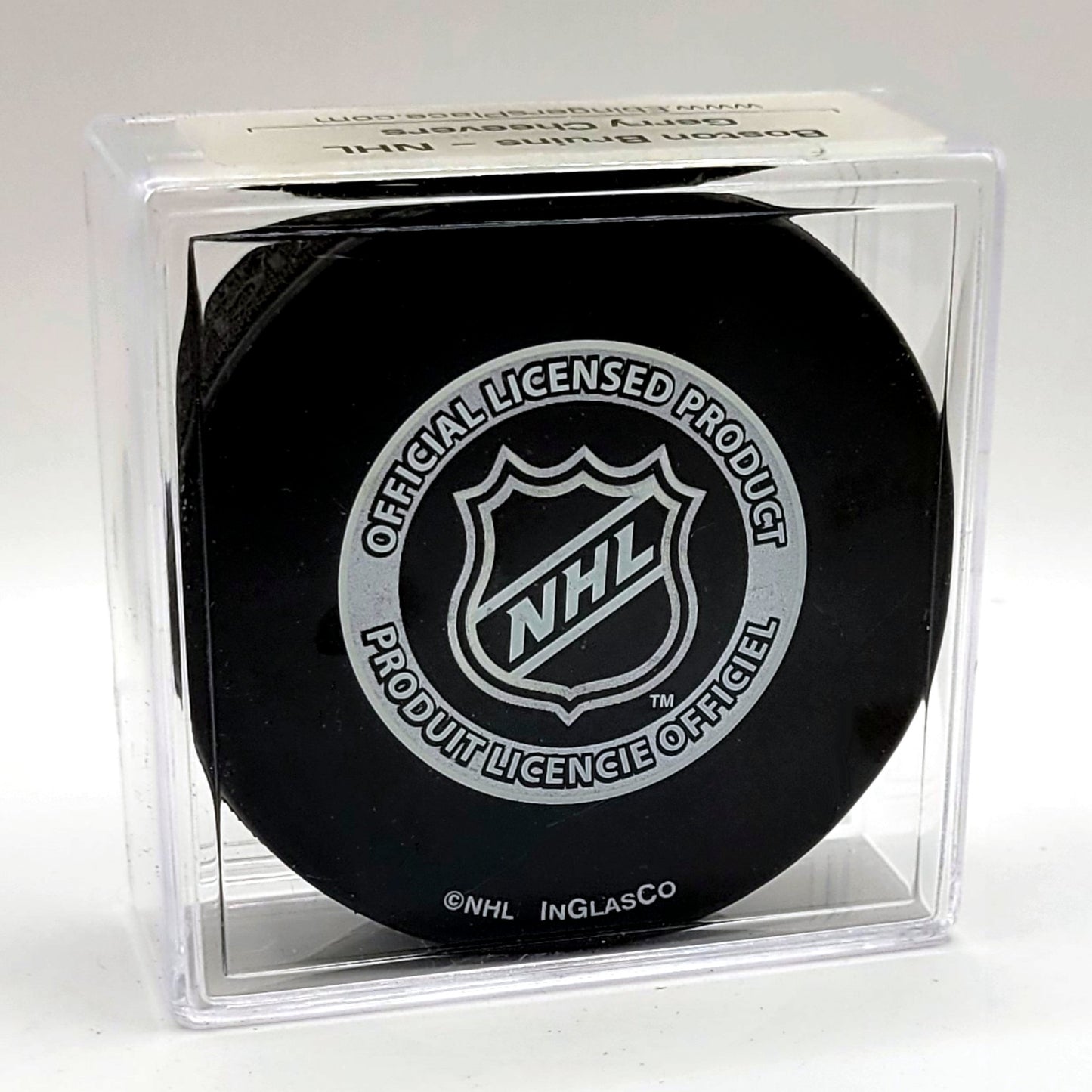 Boston Bruins Gerry Cheevers Autographed Hockey Puck With COA