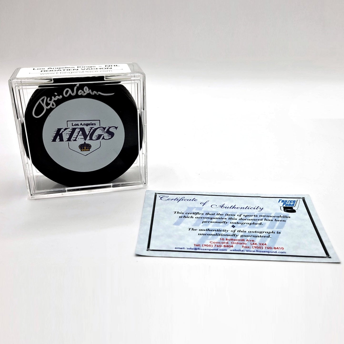 LA Kings Rogatien Vachon Autographed Hockey Puck With COA