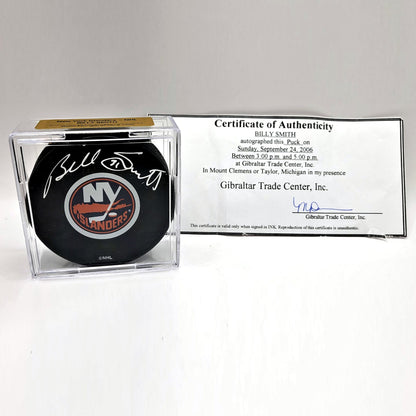 New York Islanders Billy Smith Autographed Hockey Puck With COA