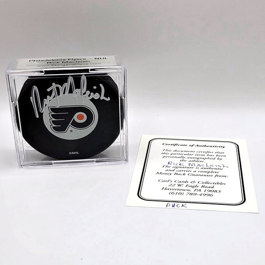 Philadelphia Flyers Rick MacLeish Autographed Hockey Puck With COA