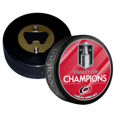 2026 Carolina Hurricanes Stanley Cup Champions Hockey Puck Bottle Opener