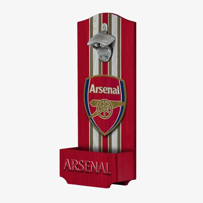 Arsenal Soccer Club Wooden Bottle Opener With Built-In Cap Catcher