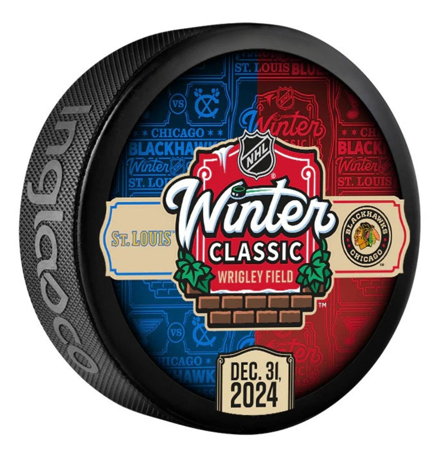 2025 NHL Winter Classic Dueling Collectible Hockey Puck -St Louis vs Chicago-