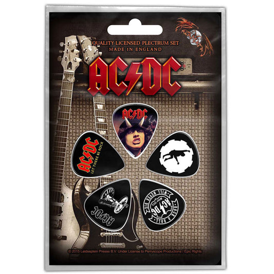AC/DC Collectible Rock & Roll Guitar Pick Set Of Five
