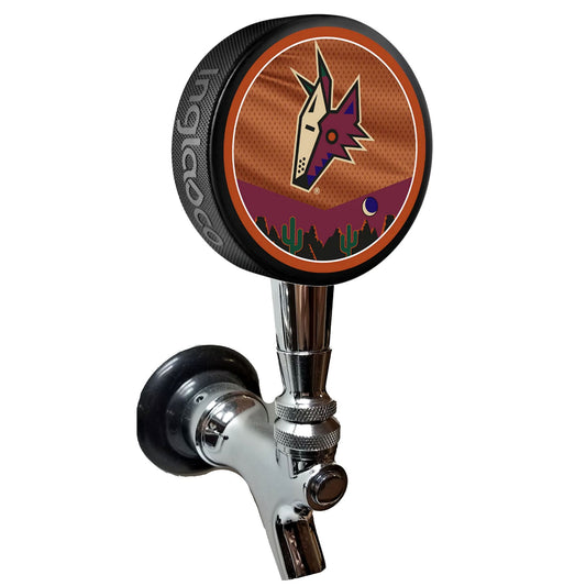 Arizona Coyotes Reverse Retro Series Hockey Puck Beer Tap Handle