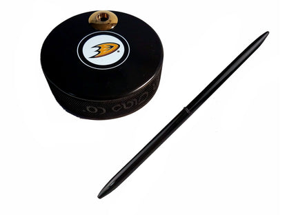 Anaheim Ducks Auto Series Artisan Hockey Puck Desk Pen Holder With Our #96 Sleek Pen
