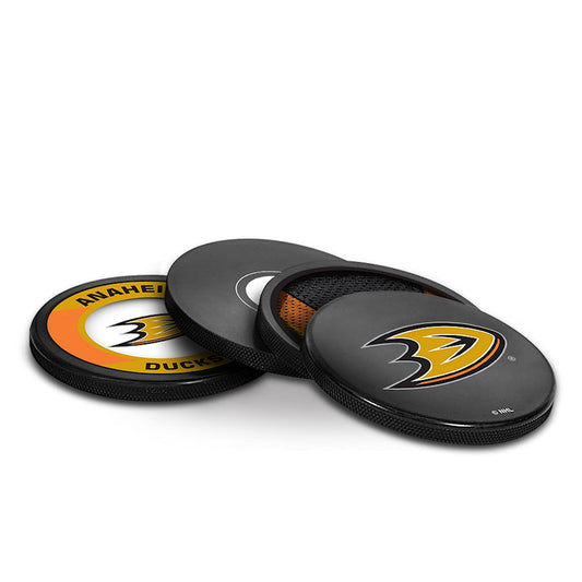 Anaheim Ducks Drink Coaster Set Of Four Made from Real Hockey Pucks