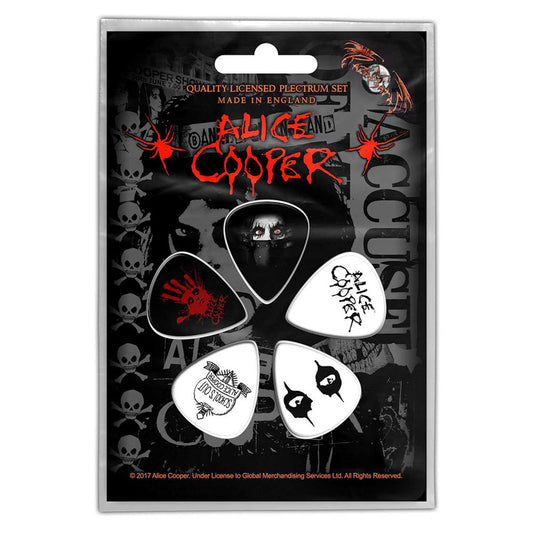 Alice Cooper Collectible Rock & Roll Guitar Pick Set Of Five