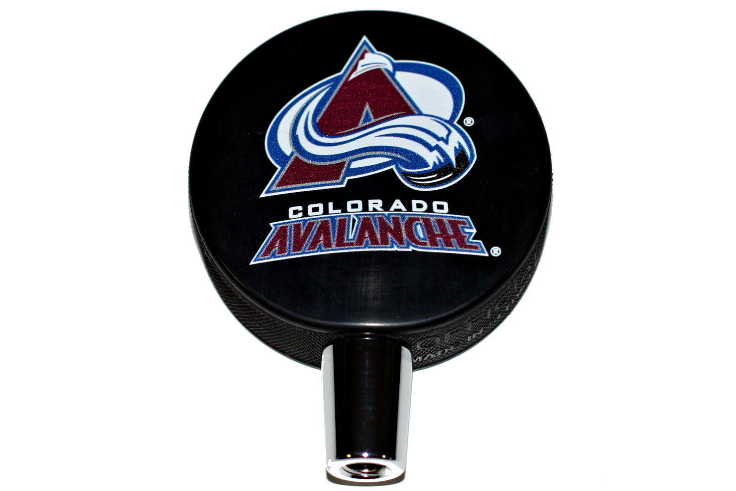 Colorado Avalanche Hockey Puck And Colorado Rockies Baseball Beer Tap Handle Set