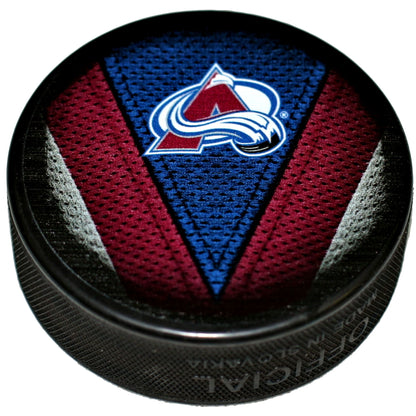 Colorado Avalanche Stitch Series Collectible Hockey Puck