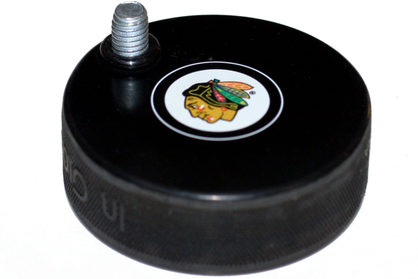 Chicago Blackhawks Hockey Puck Beer Tap Handle Display