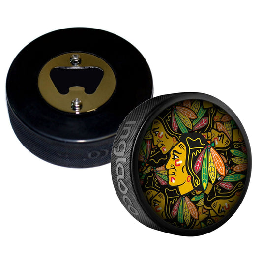 Chicago Blackhawks Clone Series Hockey Puck Bottle Opener