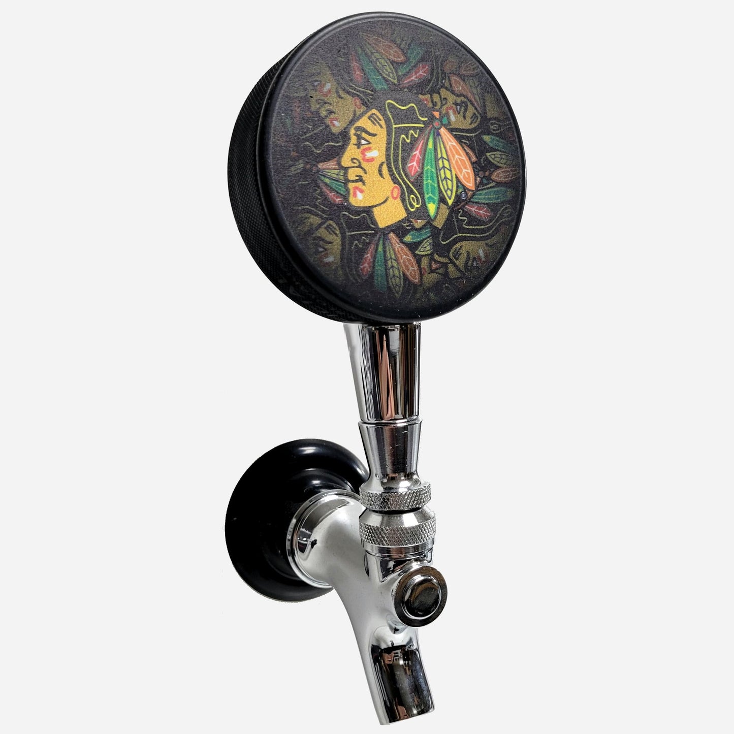 Chicago Blackhawks Clone Series Hockey Puck Beer Tap Handle