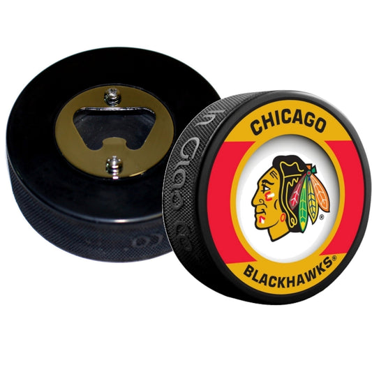 Chicago Blackhawks Retro Series Hockey Puck Bottle Opener