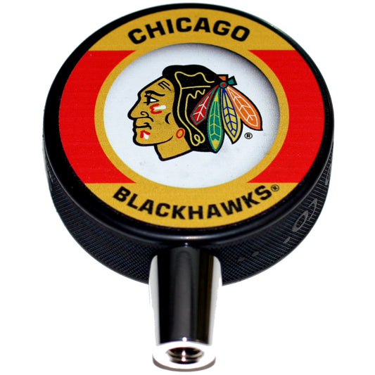 Chicago Blackhawks Retro Series Hockey Puck Beer Tap Handle