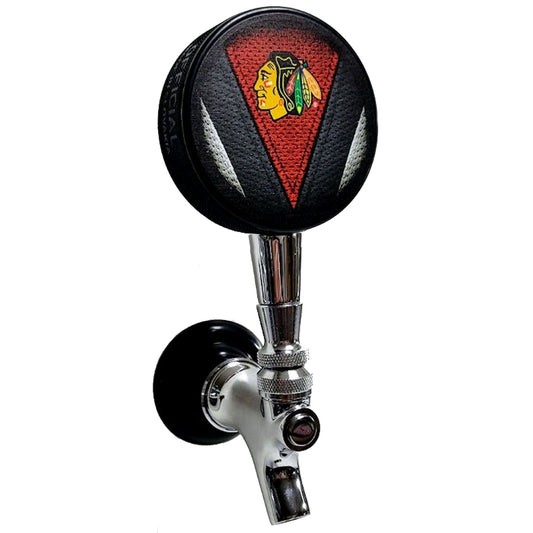 Chicago Blackhawks Stitch Series Hockey Puck Beer Tap Handle