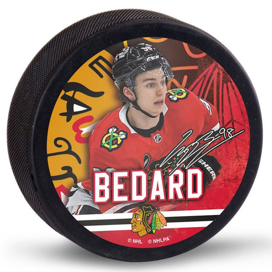 Chicago Blackhawks Connor Bedard Player Series Souvenir Collector Hockey Puck