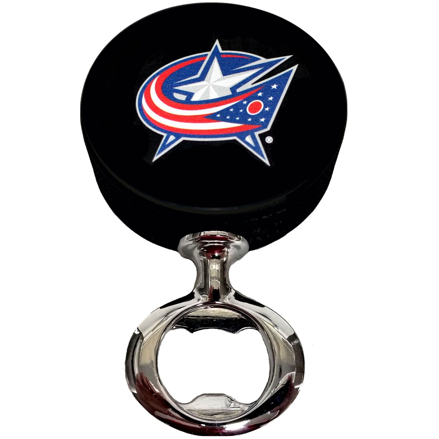 Columbus Blue Jackets FULCRUM Series Hockey Puck Bottle Opener