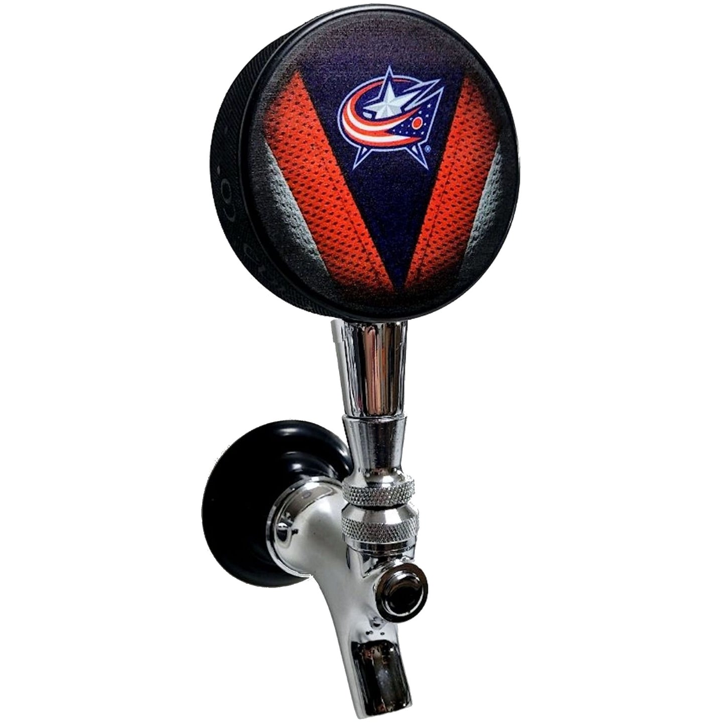 Columbus Blue Jackets Stitch Series Hockey Puck Beer Tap Handle
