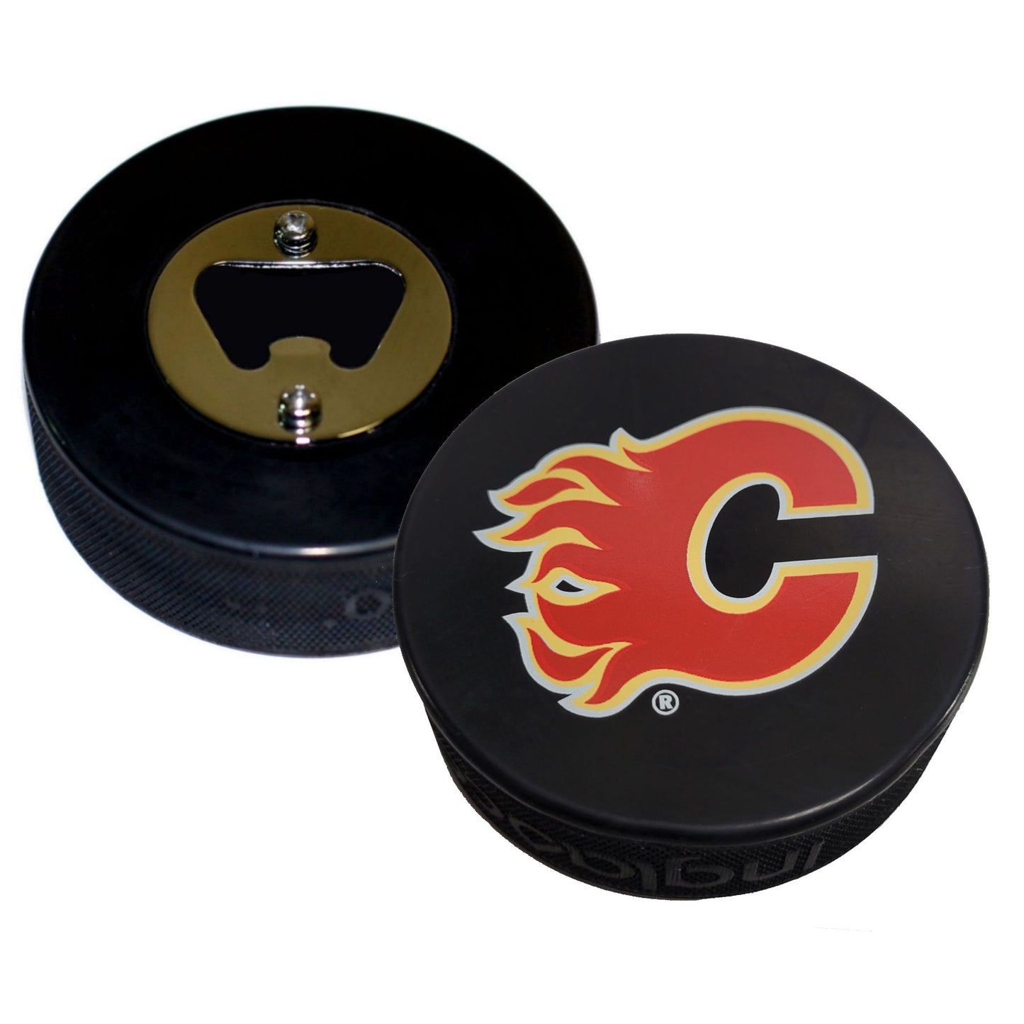 Calgary Flames Basic Series Hockey Puck Bottle Opener