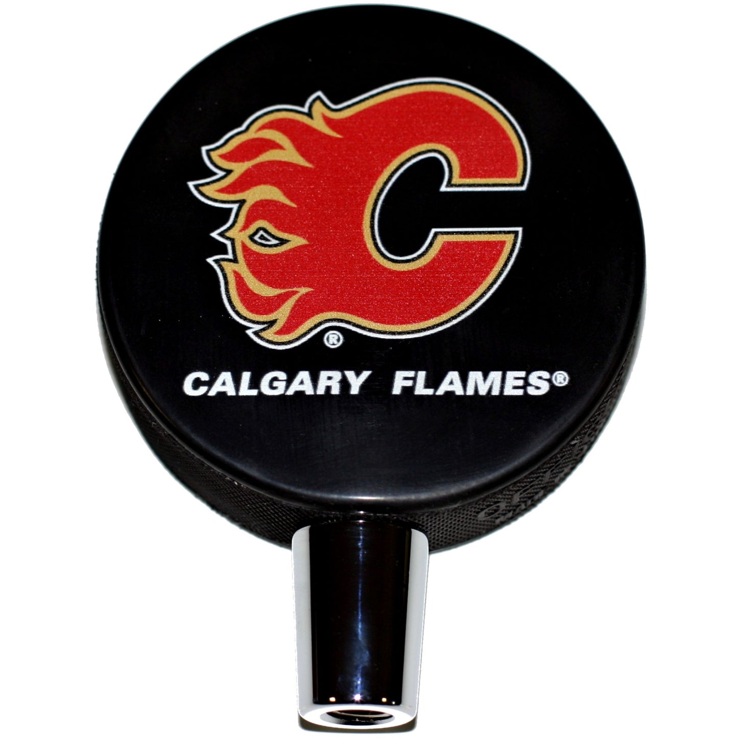 Out of Print Calgary Flames Basic Series Hockey Puck Beer Tap Handle