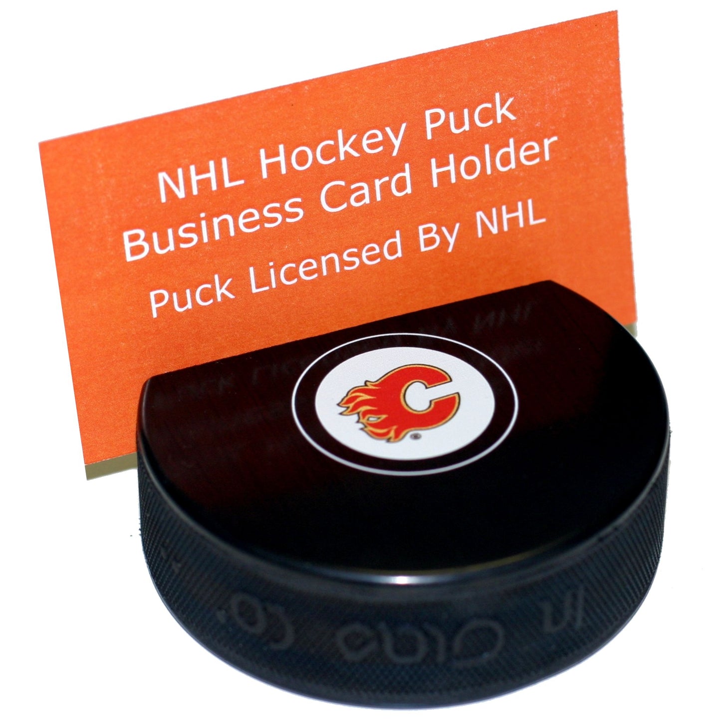 Calgary Flames Autograph Series Hockey Puck Business Card Holder