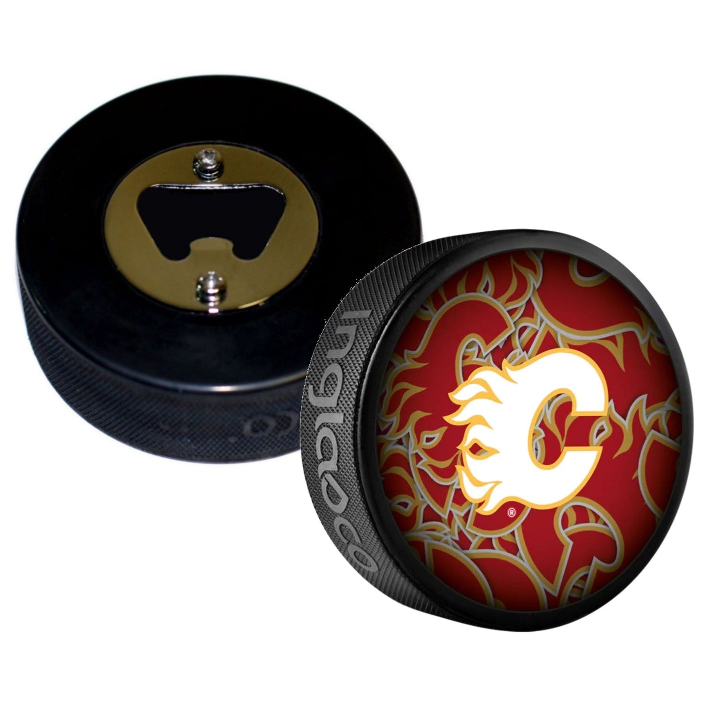 Calgary Flames Clone Series Hockey Puck Bottle Opener