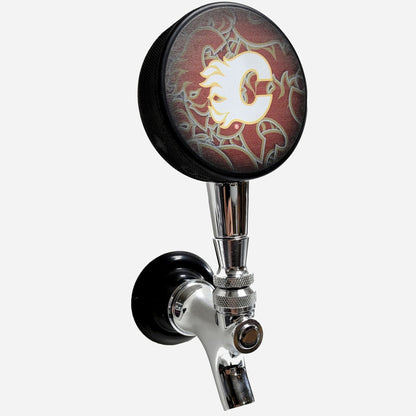 Calgary Flames Clone Series Hockey Puck Beer Tap Handle