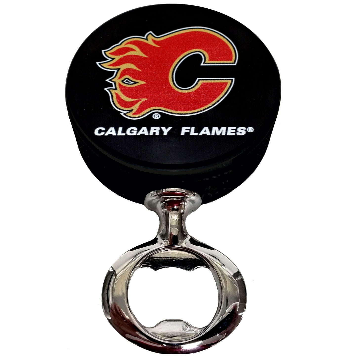 Calgary Flames FULCRUM Series Hockey Puck Bottle Opener