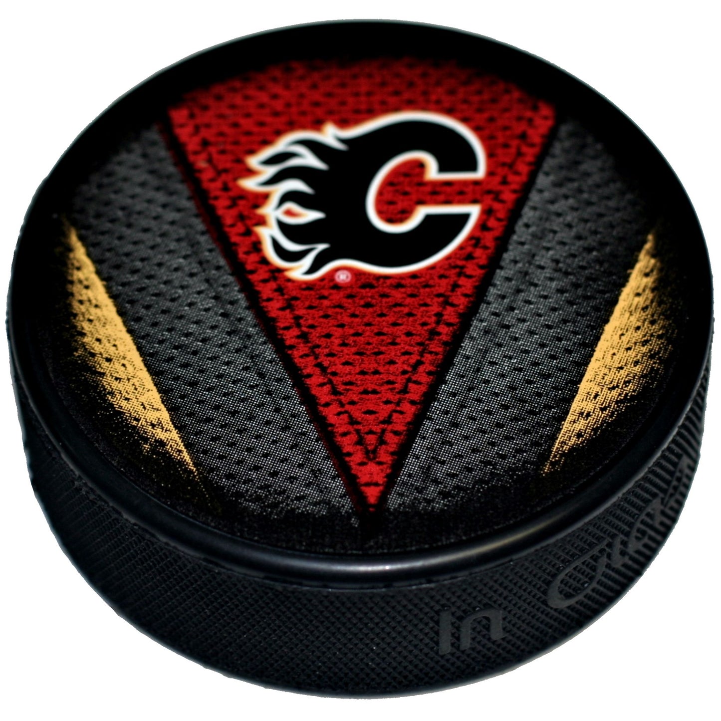 Calgary Flames Stitch Series Collectible Hockey Puck