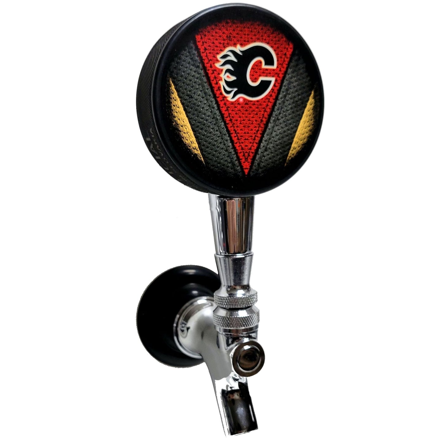 Calgary Flames Stitch Series Hockey Puck Beer Tap Handle