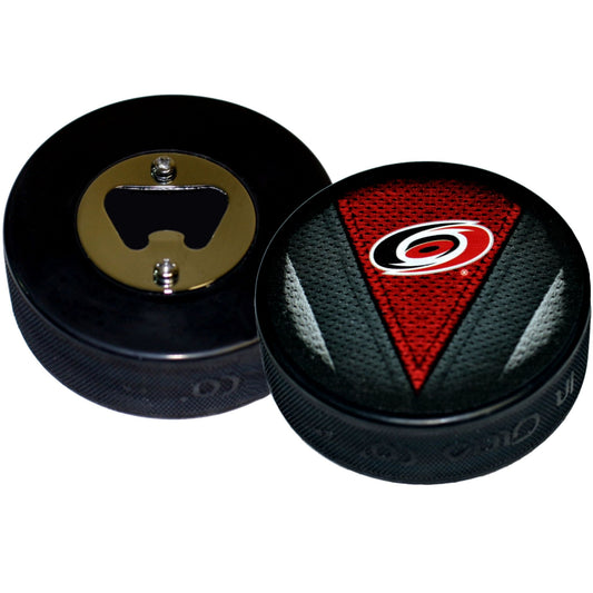 Carolina Hurricanes Stitch Series Hockey Puck Bottle Opener