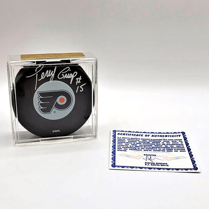 Philadelphia Flyers Terry Crisp Autographed Hockey Puck With COA